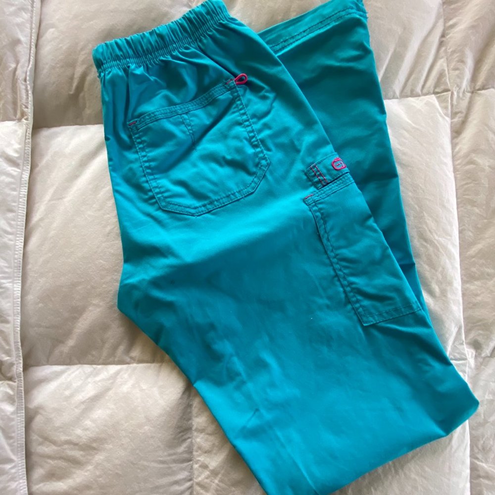 WonderWink Aqua/ Teal blue XXS Flare Scrubs Pants